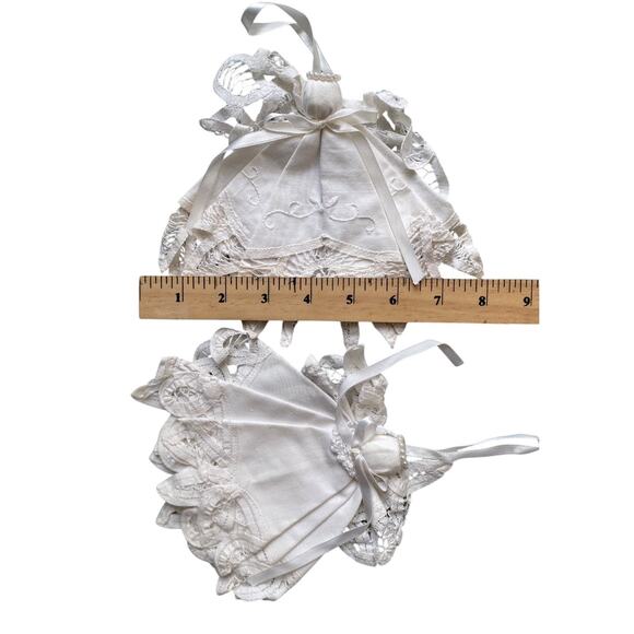 Vintage Linen Angel Battenberg Lace Ornament set of 2
(8”x6”) - Picture 3 of 3